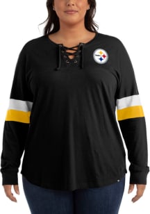 New Era Pittsburgh Steelers Womens Black Athletic + LS Tee