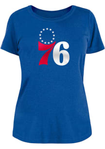 New Era Philadelphia 76ers Womens Blue Scoop T-Shirt