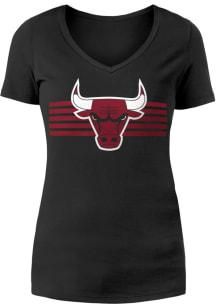 New Era Chicago Bulls Womens Black City Edition Short Sleeve T-Shirt