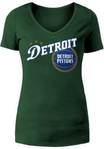 New Era Detroit Pistons Womens Green City Edition Short Sleeve T-Shirt