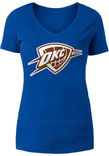 New Era Oklahoma City Thunder Womens Blue City Edition Short Sleeve T-Shirt