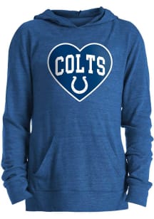 New Era Indianapolis Colts Girls Blue Big Heart Long Sleeve Hooded Sweatshirt