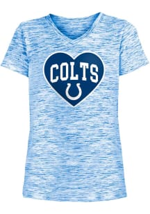 New Era Indianapolis Colts Girls Blue Big Heart Short Sleeve Fashion T-Shirt