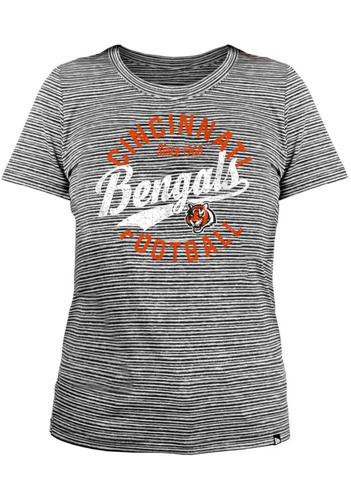 Cincinnati Bengals Womens Black Space Dye Short Sleeve T-Shirt