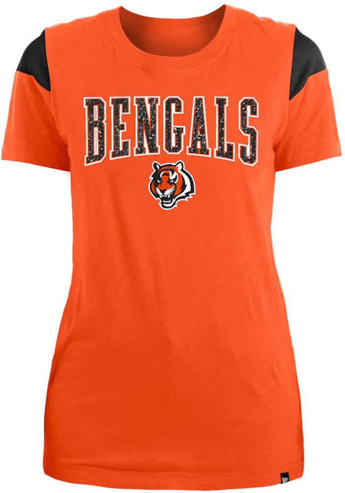 Cincinnati Bengals Womens Orange Athletic Short Sleeve T-Shirt