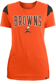 New Era Cleveland Browns Womens Orange Athletic Short Sleeve T-Shirt