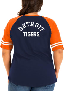 New Era Detroit Tigers Womens Navy Blue Lace Up Short Sleeve T-Shirt