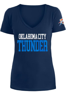 New Era Oklahoma City Thunder Womens Navy Blue Jersey Short Sleeve T-Shirt