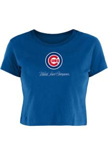 New Era Chicago Cubs Womens Blue HistChamp Short Sleeve T-Shirt