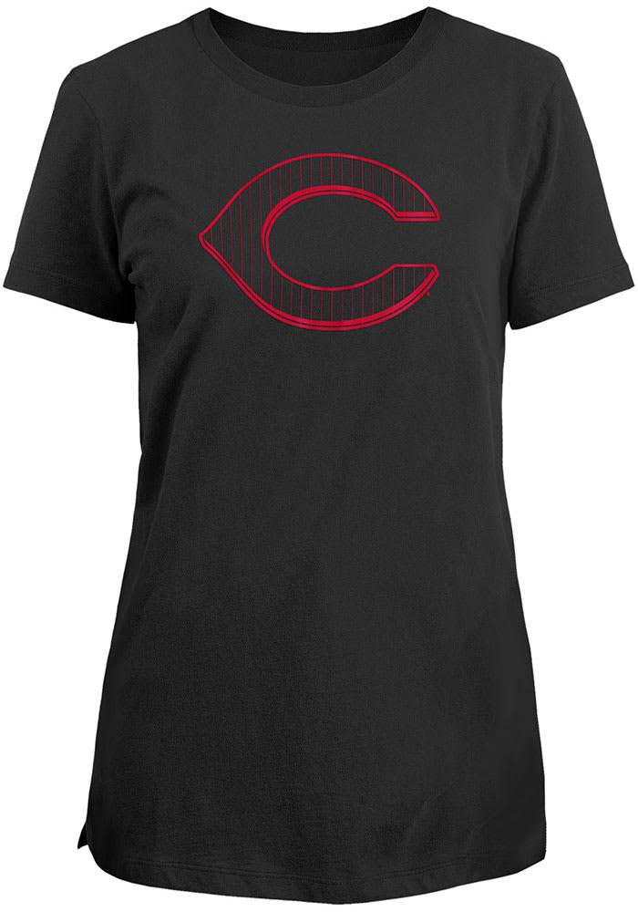 Cincinnati Reds Womens Black CityArch Short Sleeve T-Shirt