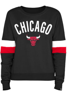 New Era Chicago Bulls Womens Black Contrast Crew Sweatshirt