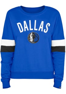 New Era Dallas Mavericks Womens Blue Contrast Crew Sweatshirt