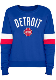 New Era Detroit Pistons Womens Navy Blue Contrast Crew Sweatshirt