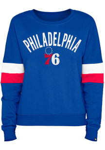 New Era Philadelphia 76ers Womens Blue Contrast Crew Sweatshirt