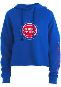New Era Detroit Pistons Womens Navy Blue Athletic Hooded Sweatshirt
