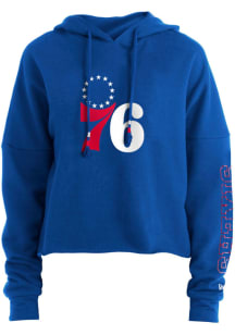 New Era Philadelphia 76ers Womens Blue Athletic Hooded Sweatshirt