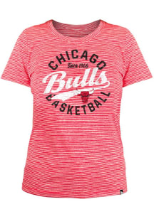 New Era Chicago Bulls Womens Red Space Dye T-Shirt