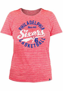New Era Philadelphia 76ers Womens Red Space Dye T-Shirt