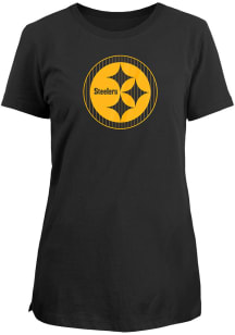 Pittsburgh Steelers Womens Black CityArch Short Sleeve T-Shirt