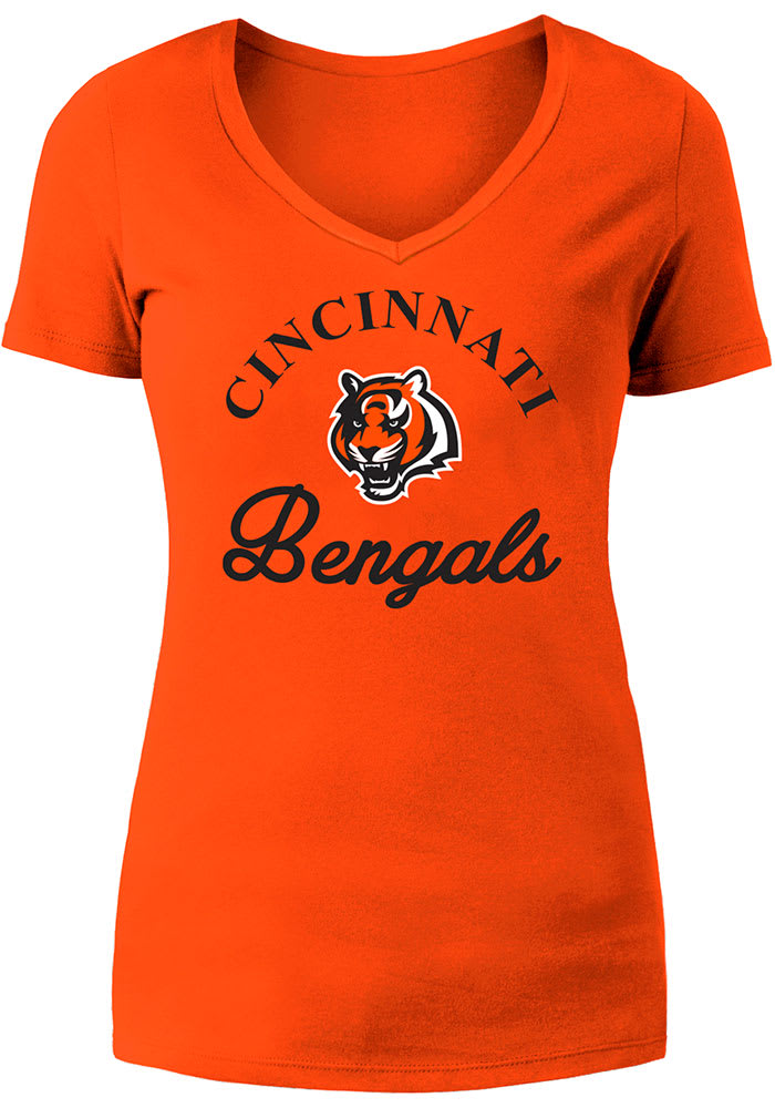 Cincinnati Bengals Womens Orange Baby Short Sleeve T-Shirt