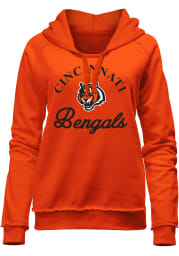 Cincinnati Bengals Womens Orange Raglan Hooded Sweatshirt