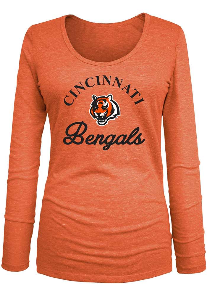 Joe Burrow Cincinnati Bengals Womens Black Triblend Long Sleeve Player T  Shirt