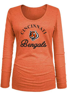 New Era Cincinnati Bengals Womens Orange Triblend LS Tee