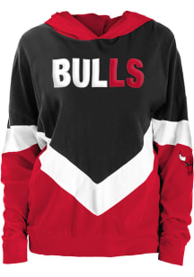 New Era Chicago Bulls Womens Black Colorblock Hooded Sweatshirt