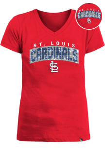 St Louis Cardinals Girls Red Flip Sequin Wordmark Short Sleeve Fashion T-Shirt