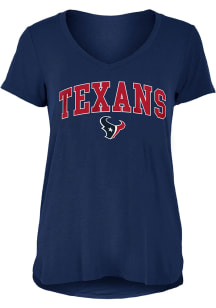 Houston Texans Womens Navy Blue Rayon Short Sleeve T-Shirt