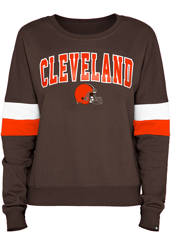 New Era Cleveland Browns Womens Grey Cozy Crew Sweatshirt