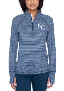 New Era KC Royals Womens Blue Quarter 1/4 Zip Pullover