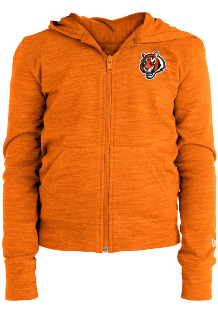 Women's New Era Orange Cincinnati Bengals Reverse Full-Zip Hoodie