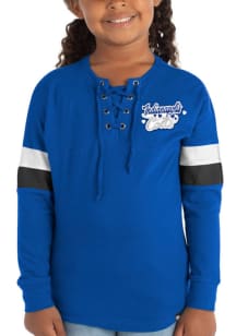 New Era Indianapolis Colts Girls Blue Lace Up Scoop Neck Long Sleeve T-shirt