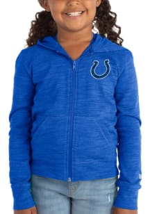 New Era Indianapolis Colts Girls Blue Reverse Space Dye French Terry Long Sleeve Full Zip Jacket