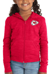 New Era Kansas City Chiefs Girls Red Reverse Space Dye French Terry Long Sleeve Full Zip Jacket