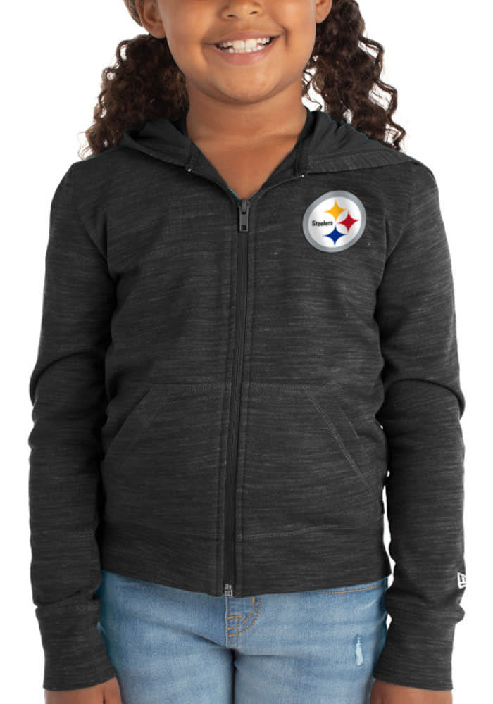 NFL Steelers Girls Sequin Raglan T-shirt Pink Grey 10 / 12