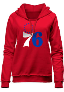 New Era Philadelphia 76ers Womens Red Fleece Hooded Sweatshirt
