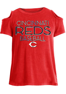 New Era Cincinnati Reds Girls Red Team Tee Short Sleeve Fashion T-Shirt