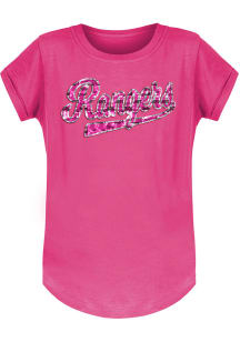 New Era Texas Rangers Girls Pink Flip Sequin Short Sleeve Fashion T-Shirt