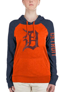 Detroit Tigers Womens Orange Block Hooded Sweatshirt