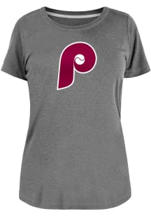 New Era Philadelphia Phillies Womens Grey Brushed T-Shirt