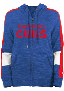 New Era Chicago Cubs Womens Blue French Terry Long Sleeve Full Zip Jacket