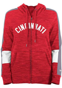 New Era Cincinnati Reds Womens Red French Terry Long Sleeve Full Zip Jacket