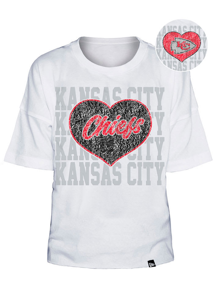 New Era Girls' Kansas City Chiefs Sequins Pink T-Shirt