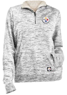 New Era Pittsburgh Steelers Womens Grey Fleece 1/4 Zip Pullover