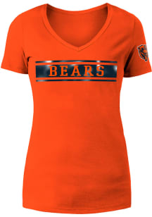 New Era Chicago Bears Womens Orange Outline Short Sleeve T-Shirt