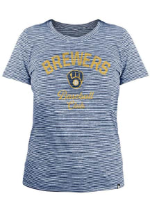 New Era Milwaukee Brewers Womens Navy Blue Space Dye Short Sleeve T-Shirt