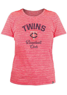 Minnesota Twins Womens Red Space Dye Short Sleeve T-Shirt