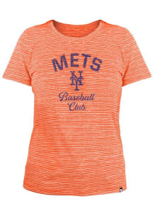 New Era New York Mets Womens Orange Space Dye Short Sleeve T-Shirt